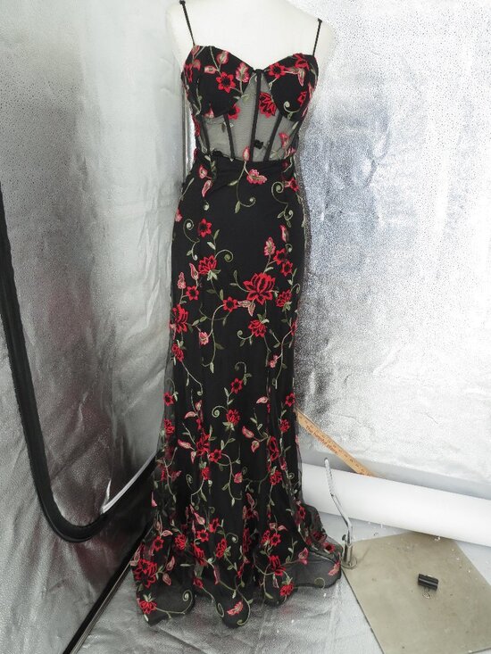 B. Darlin Dresses & Skirts - B. Darlin Floral Embroidered Corset Maxi Dress 5/6 Whimsigoth Gown